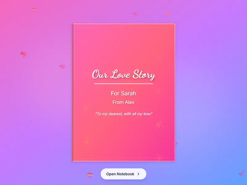Digital love notebook gift preview